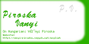 piroska vanyi business card